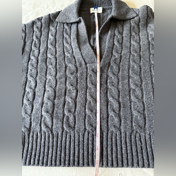 Sunday Best Dark Gray V-Neck Sweater wool blend - Picture 7 of 11